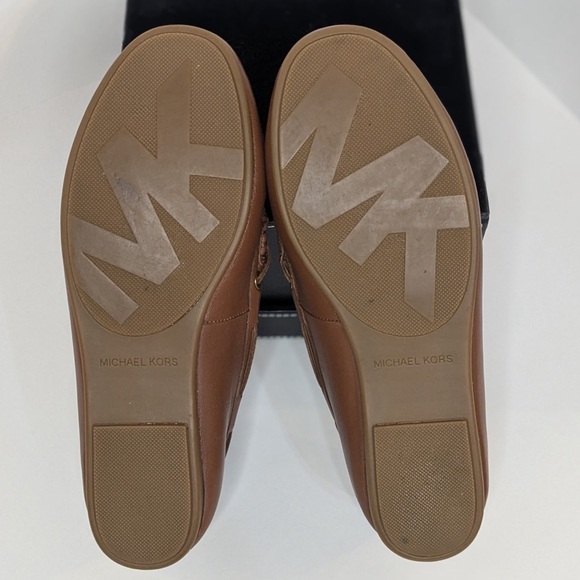 Elegant Michael Michael Kors Sutton Loafers Luggage Brown Women’s Size 8.5 - Picture 8 of 14